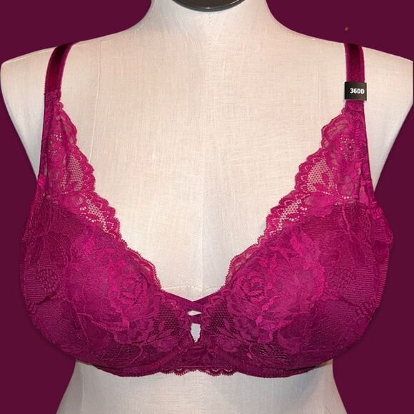 NWT Full Figure NWT Torrid Curve Push Up Plunge Bra - Lace Pink Size 36DD - Picture 1 of 5